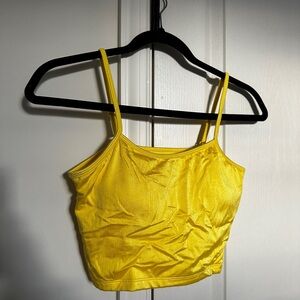 Klassy network yellow shine crop spaghetti strap brami